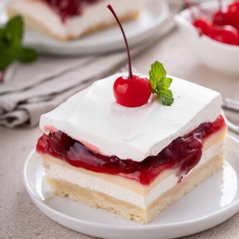 Delicious Layered Cherry Cheesecake Dessert